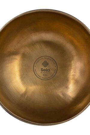 Sela: Brass Singing Bowl 17cm, With Mallet – Felt Ring – Cotton Bag