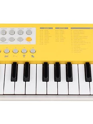 keyboard, 37 mini-size keys, with USB-C cable for power supply, 1 x 2 W – yellow