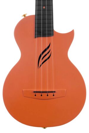 carbon fiber concert ukelele with softcase, strap and 3 picks, orange