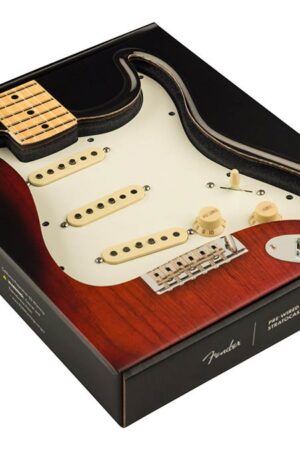 Fender pre-wired Strat pickguard, Pure Vintage ’65 SSS w/RWRP middle, 11 screw holes, parchment