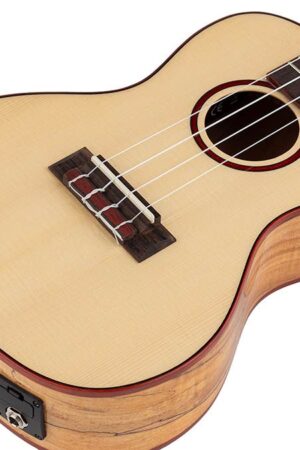 concert ukulele, solid spruce, spalted maple back and sides, with cutaway and pickup