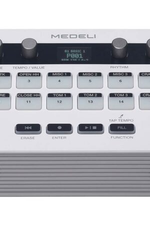 rhythm machine, 16 touch sensitive pads, USB-C or battery powered, incl. foot pedal