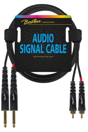 Boston Audio Signaalkabel 2x RCA naar 6,3 mm Jack Mono 3,00 m