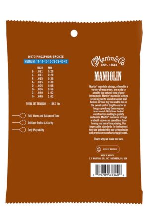 Martin Mandoline Snaren Phosphor Bronze Medium 011-011
